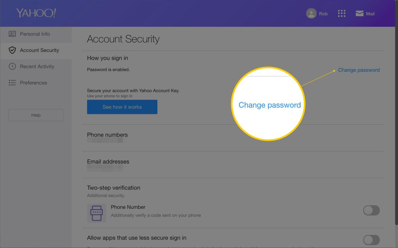 How To Change Yahoo Password