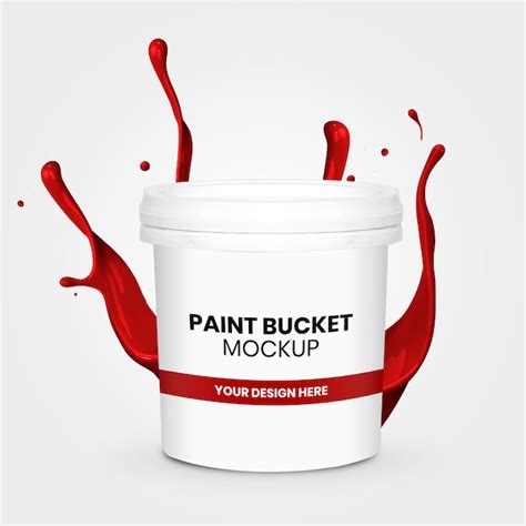 Free 20L Glossy Paint Bucket PSD Mockup Mockups 31.09 MB