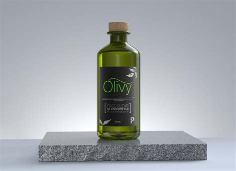 Free 600ml Green Glass Olive Oil Bottle PSD Mockup Mockups 24.91 MB