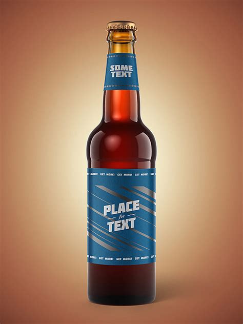 Free Amber Beer Bottle PSD Mockup Mockups 42.78 MB