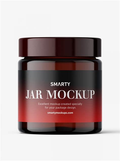 Free Amber Glass Cosmetic Jar PSD Mockup Mockups 28.78 MB