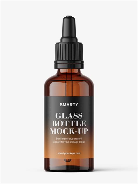 Free Amber Glass Dropper Bottle PSD Mockup Mockups 15.15 MB