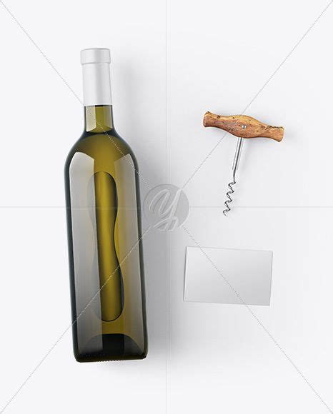 Free Antique Green Wine Bottle with Corkscrew and Card PSD Mockup Mockups 78.44 MB