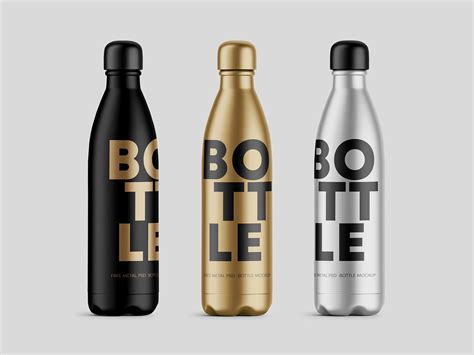 Free Bottle with Condensation in Shrink Sleeve Mockups 46.19 MB