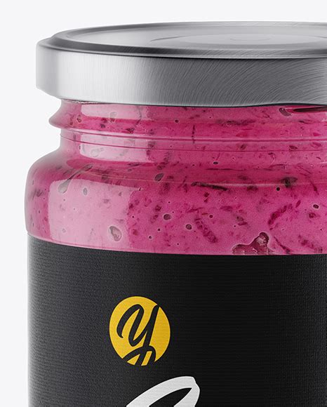 Free Clear Glass Jar with Beet Sauce PSD Mockup Mockups 46.54 MB