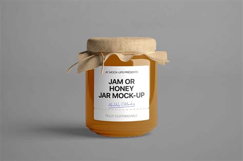 Free Clear Glass Jar with Jam PSD Mockup Mockups 44.6 MB