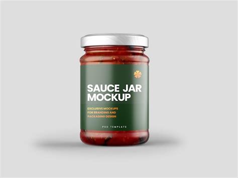 Free Clear Glass Jar with Sauce PSD Mockup Mockups 53.08 MB