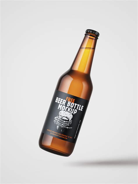 Free Clear Glass Lager Beer Bottle PSD Mockup Mockups 23.22 MB