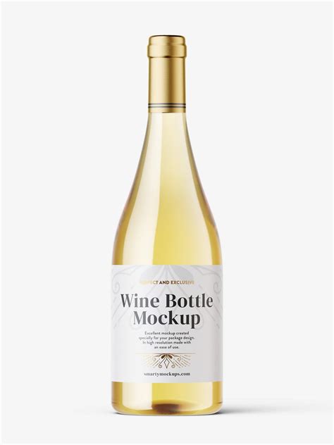 Free Clear Glass White Wine Bottle PSD Mockup Mockups 29.93 MB