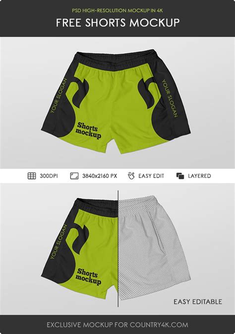 Free Cycling Shorts PSD Mockup Mockups 87.6 MB