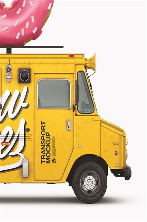 Free Foodtruck with Donut PSD Mockup Back View Mockups 35.87 MB