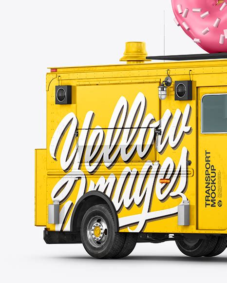 Free Foodtruck with Donut PSD Mockup Half Side View Mockups 56.1 MB