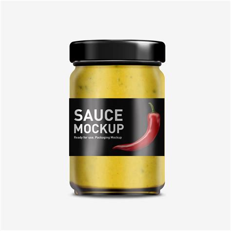 Free Glass Jar With Sauce PSD Mockup Mockups 110.07 MB