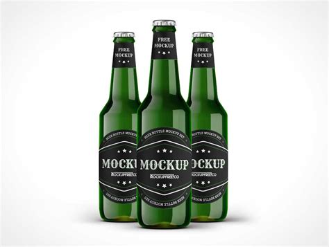 Free Green Glass Beer Bottle PSD Mockup Mockups 23.13 MB