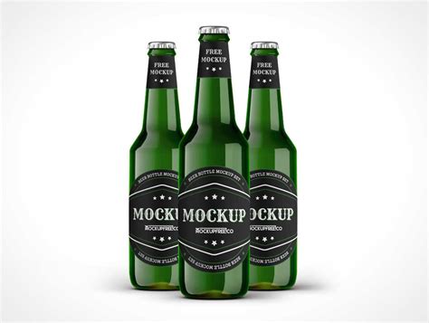 Free Green Glass Beer Bottle PSD Mockup Mockups 42.57 MB