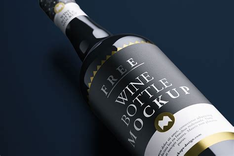 Free Green Glass Bottle with White Wine PSD Mockup Mockups 30.36 MB