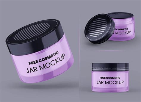 Free Green Glass Cosmetic Jar PSD Mockup Mockups 28.76 MB