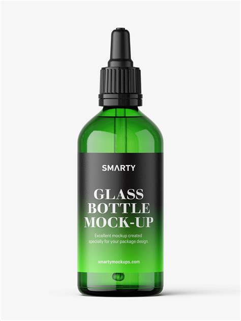 Free Green Glass Dropper Bottle PSD Mockup Mockups 11.86 MB