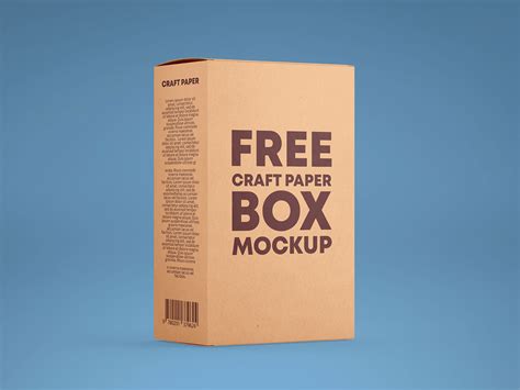 Free Kraft Paper Box PSD Mockup Mockups 147.34 MB