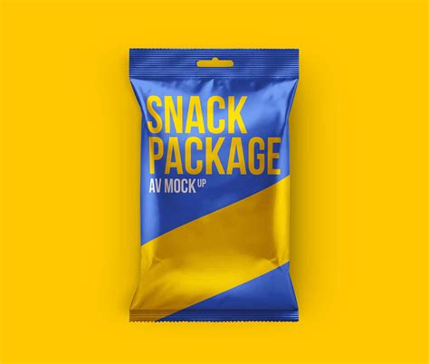 Free Matte Metallic Snack Package PSD Mockup Mockups 77.77 MB