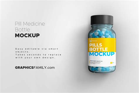 Free Matte Pills Bottle PSD Mockup Mockups 12.36 MB