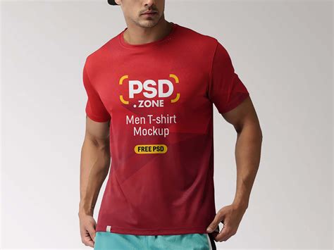 Free Men’s Cotton T-Shirt PSD Mockup Mockups 64.6 MB