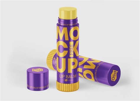 Free Metallic Lip Balm PSD Mockup Mockups 21.95 MB