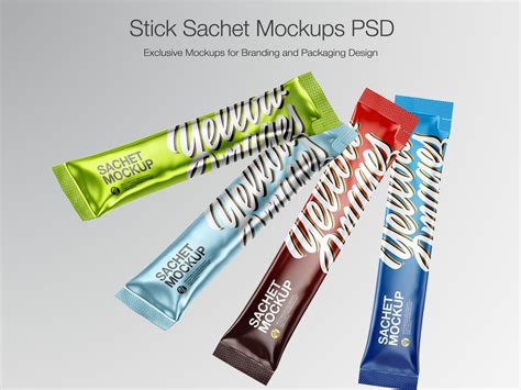 Free Metallic Stick Sachet PSD Mockup Mockups 18.11 MB