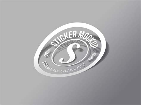 Free Metallic Sticker PSD Mockup Mockups 31.3 MB