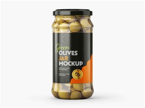 Free Olives Jar PSD Mockup Mockups 46.55 MB