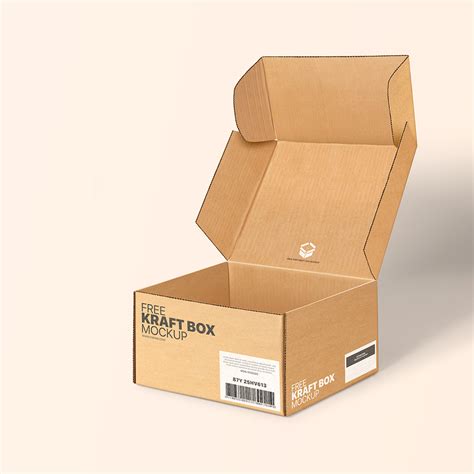 Free Opened Kraft Paper Box PSD Mockup Mockups 70.41 MB