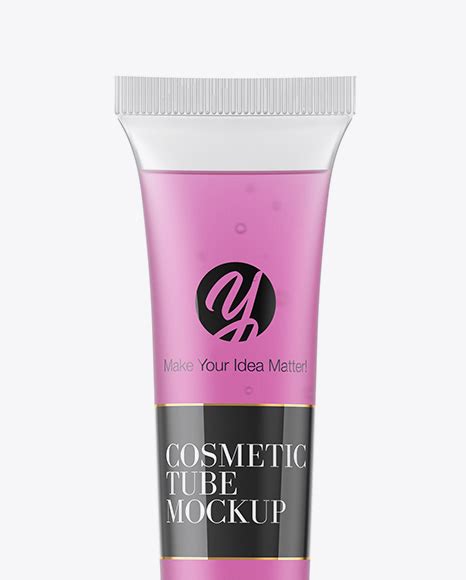 Free Semitransparent Cosmetic Soft Tube with Metallic Cap PSD Mockup Mockups 17.2 MB