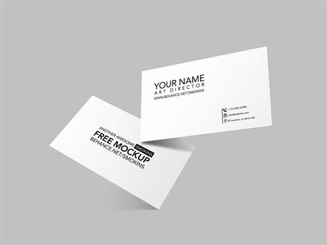 Free Two Paper Business Cards PSD Mockup Mockups 58.39 MB