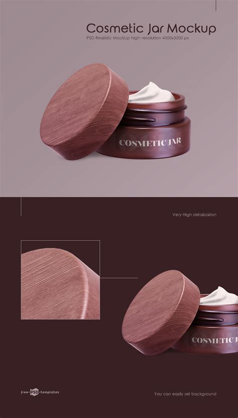 Free Wooden Cosmetic Jar PSD Mockup Mockups 41.39 MB