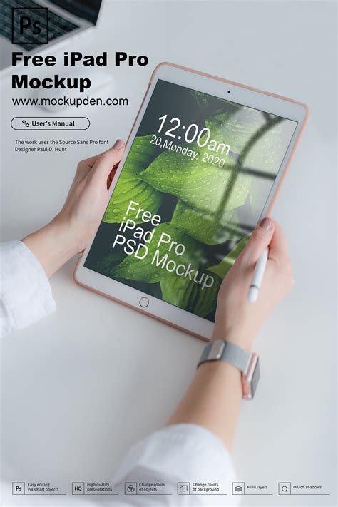 Free iPad Pro Vertical PSD Mockup Half Side View Mockups 42.77 MB