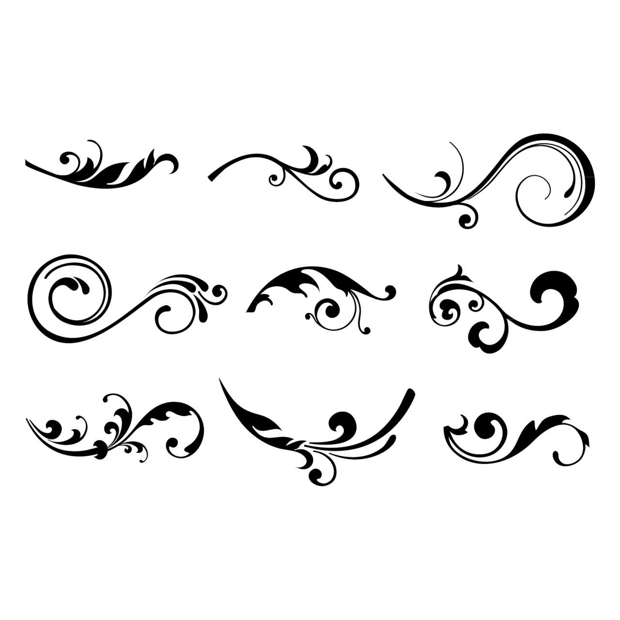 Free Curly Ornamental Craft Line Graphics