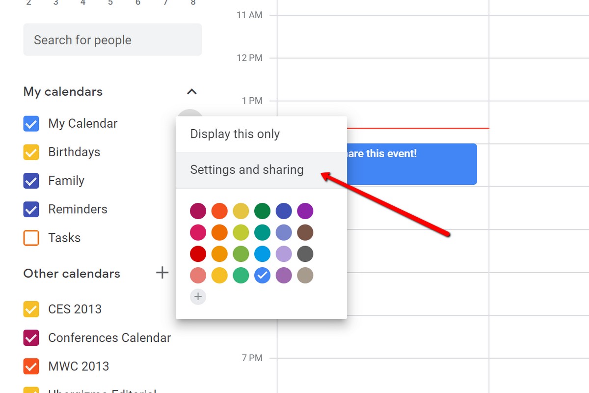 How To Share Google Calendar