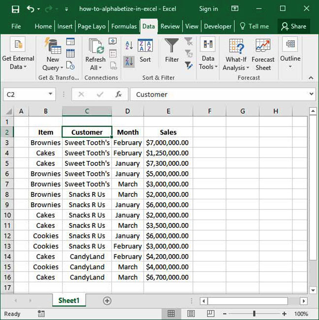 How To Alphabetize In Excel