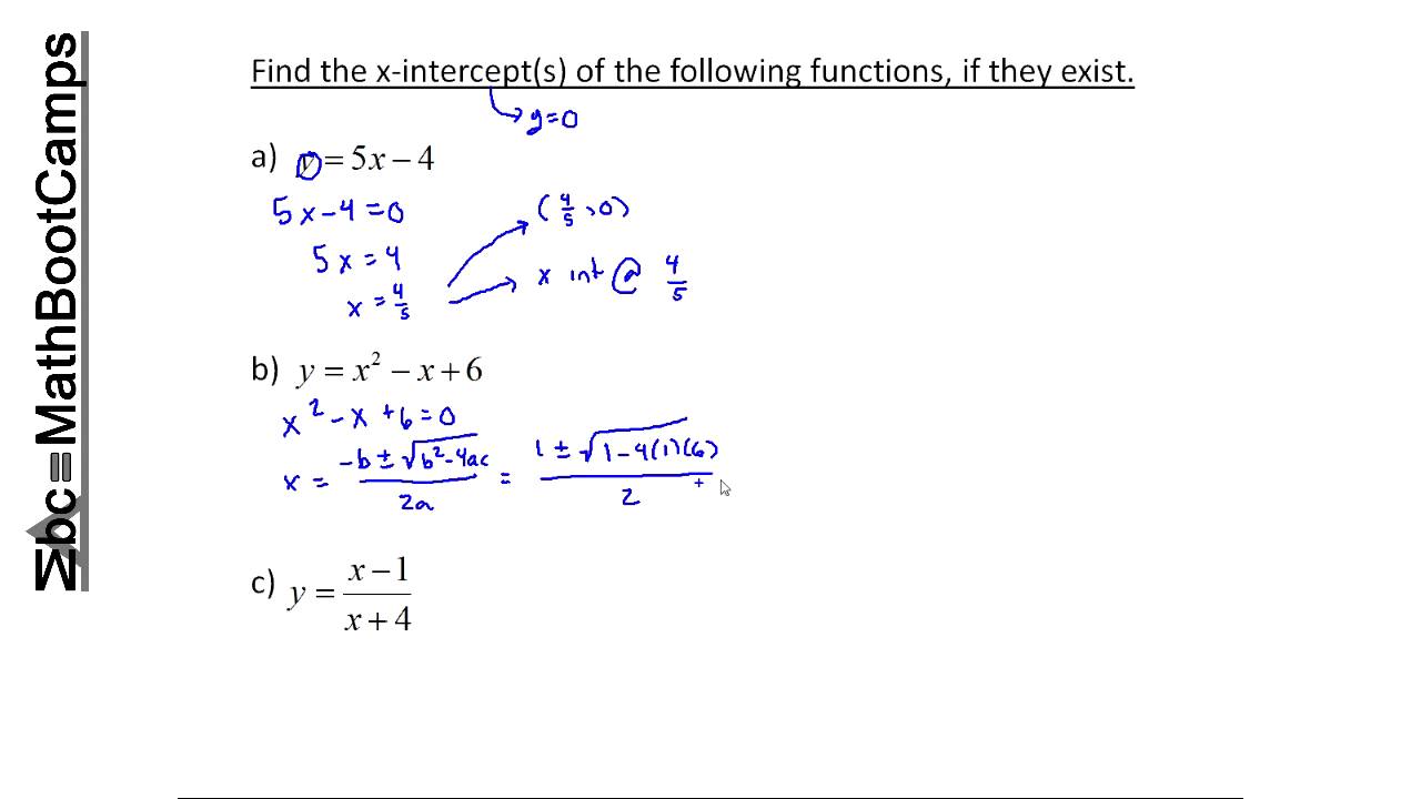 How To Find X Intercept