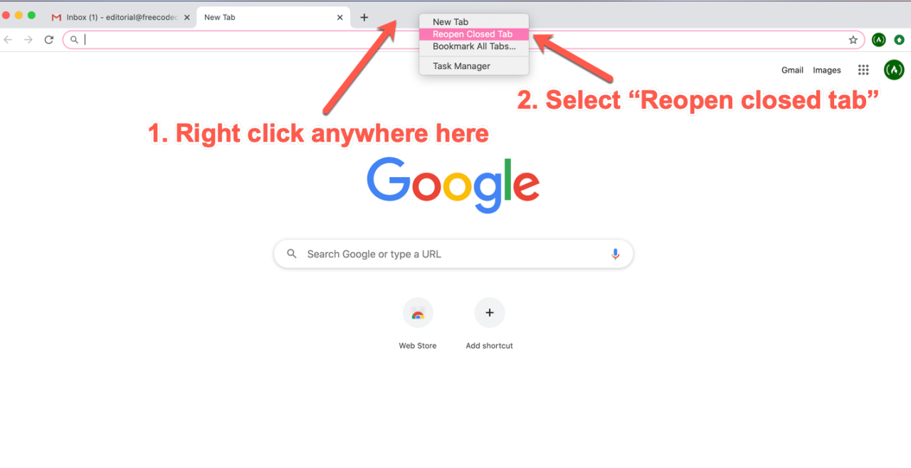 How To Reopen Closed Tabs