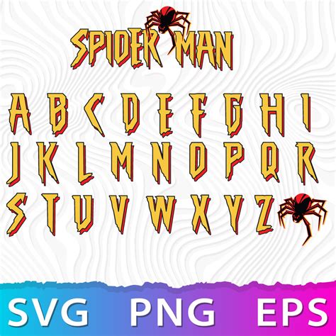 70+ Spiderman Font Svg Spiderman Alphabet Schrift Spiderman SVG Spiderman Font | Etsy