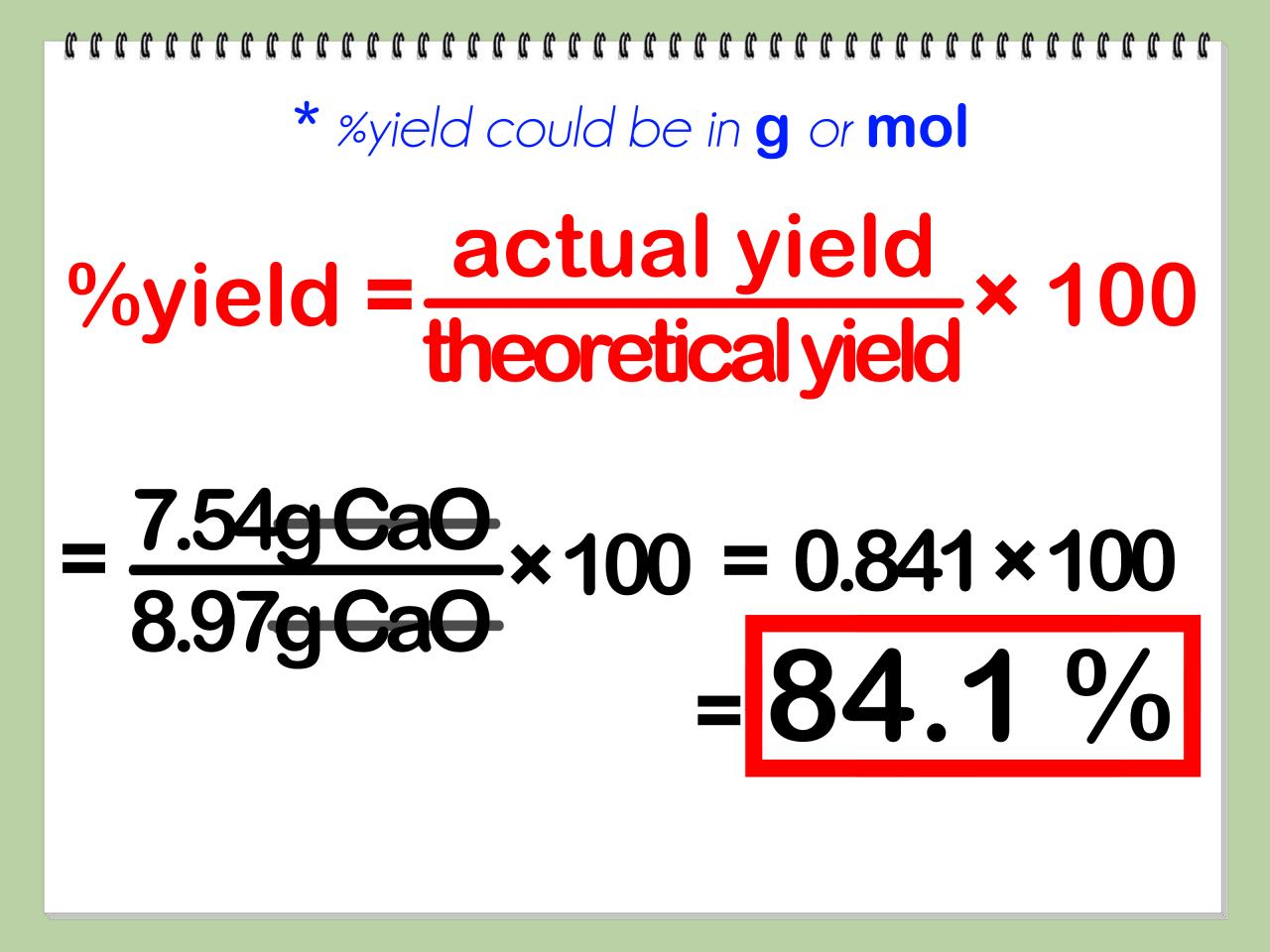 How To Calculate Percent Yield