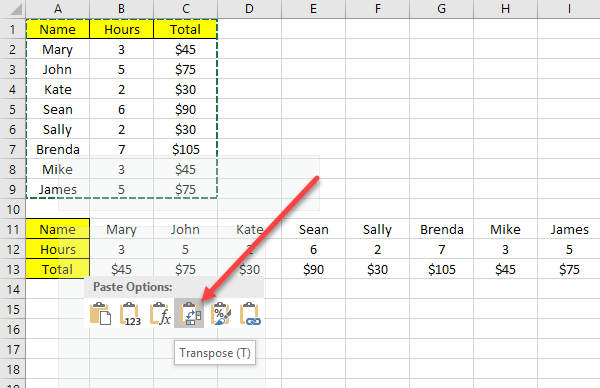 How To Transpose In Excel