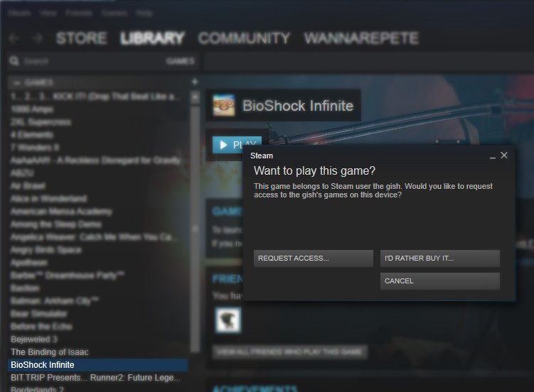 How To Gameshare On Steam